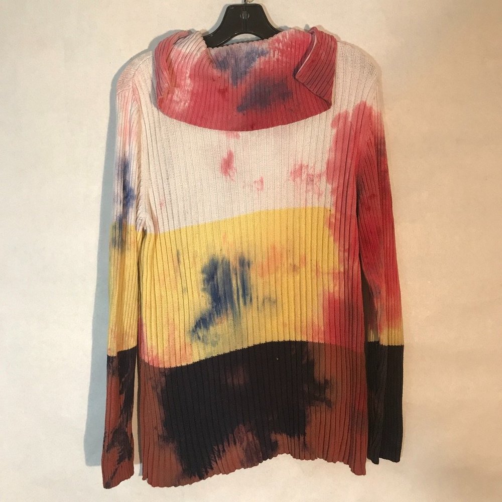 Liz Claiborne Sailor Rainbow Cotton Ribbed Long Sleeve Sweater Size Large - Picture 4 of 4